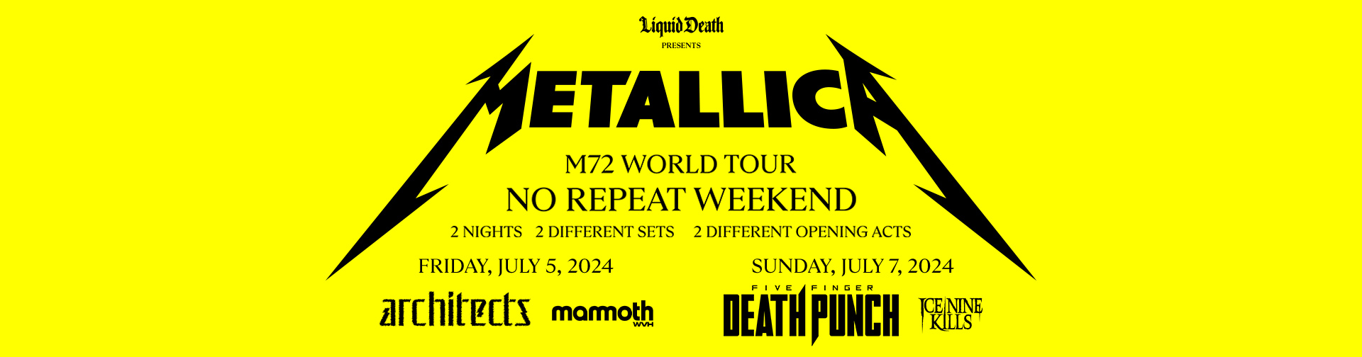 Metallica at PGE Narodowy in Warsaw, Poland on July 5, 2025 on the M72