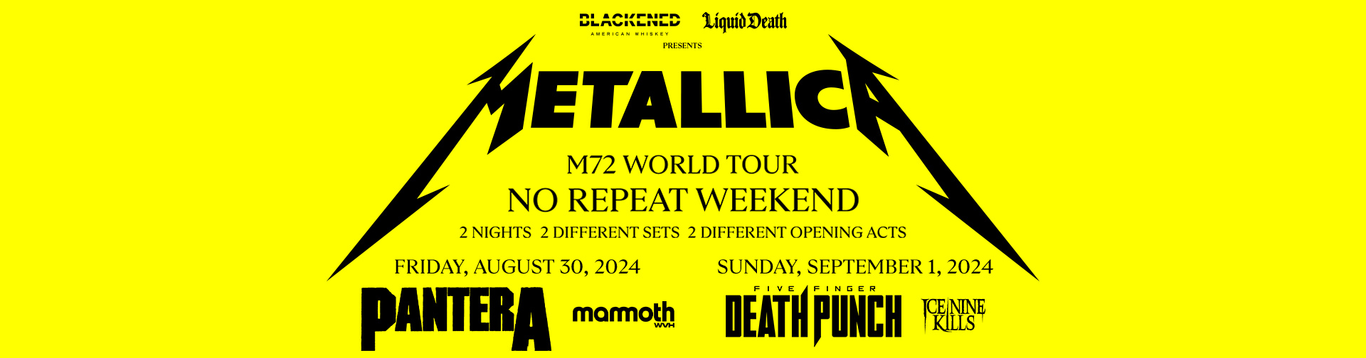 Metallica at Lumen Field in Seattle, WA, United States on September 1, 2024 on the M72 World