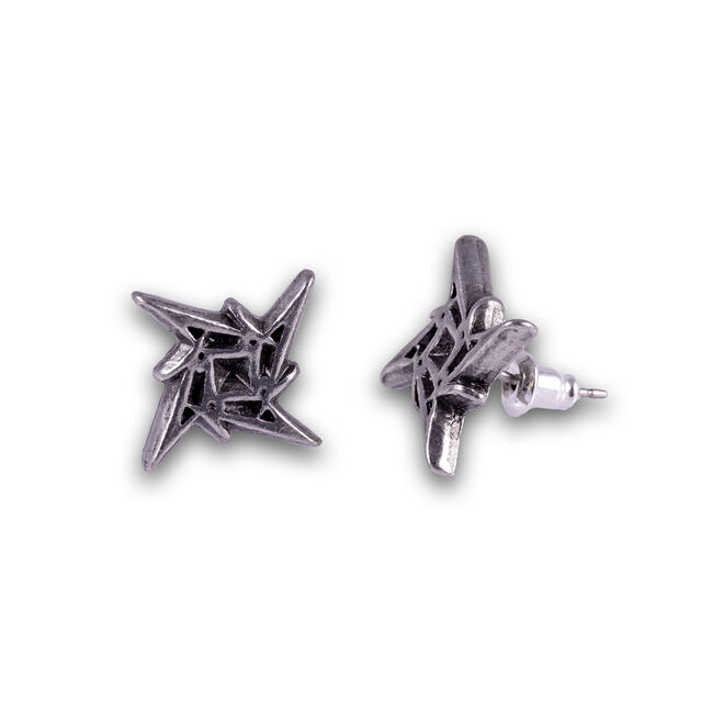 Ninja Star Post Earrings, 
