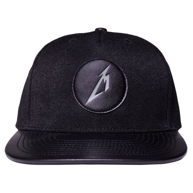 M Logo Faux Leather Hat, , hi-res