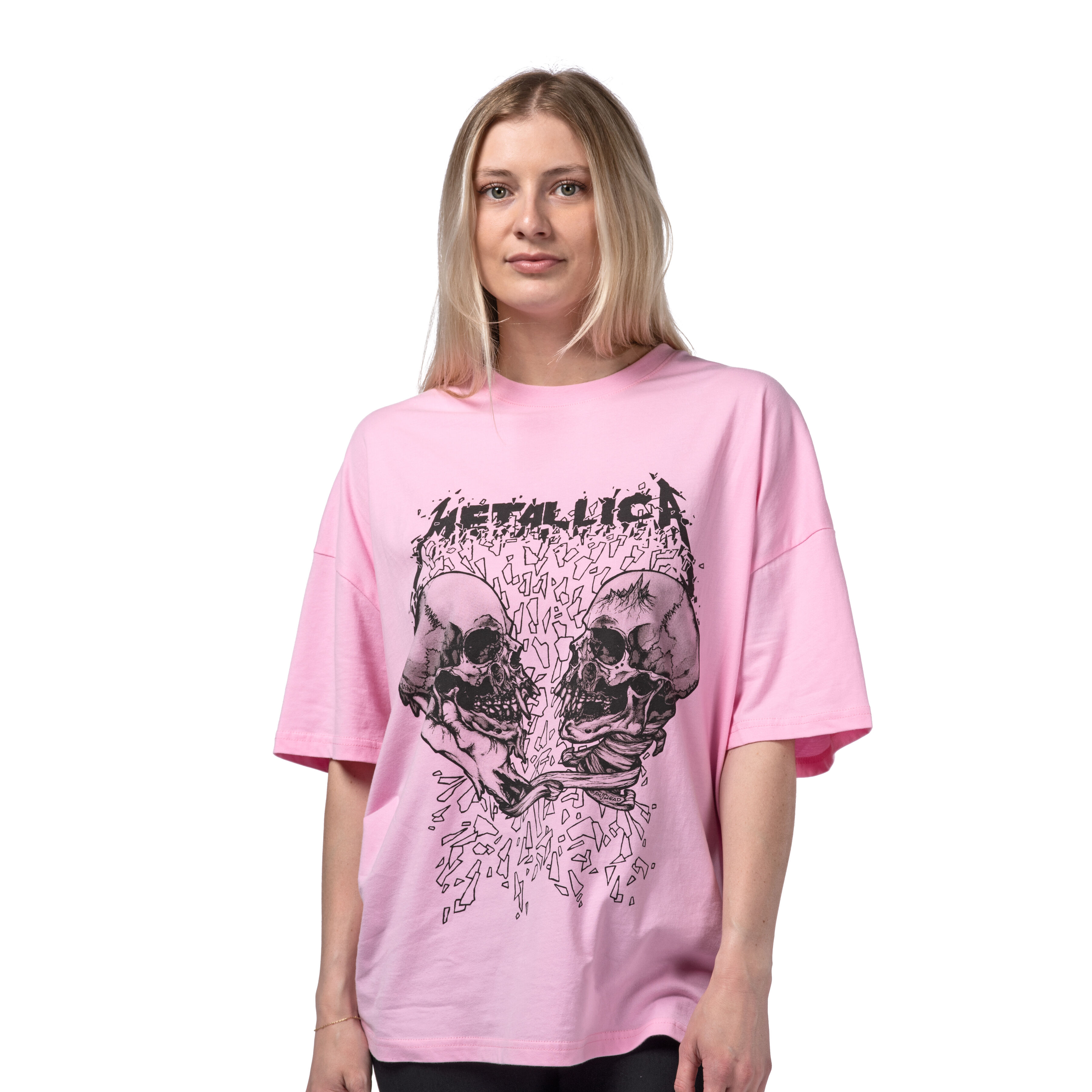 Pink metallica t shirt sales