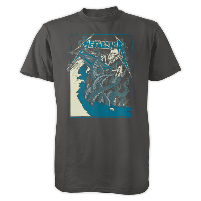 Skeleton Surfer T-Shirt (BLUE/WHT), , hi-res