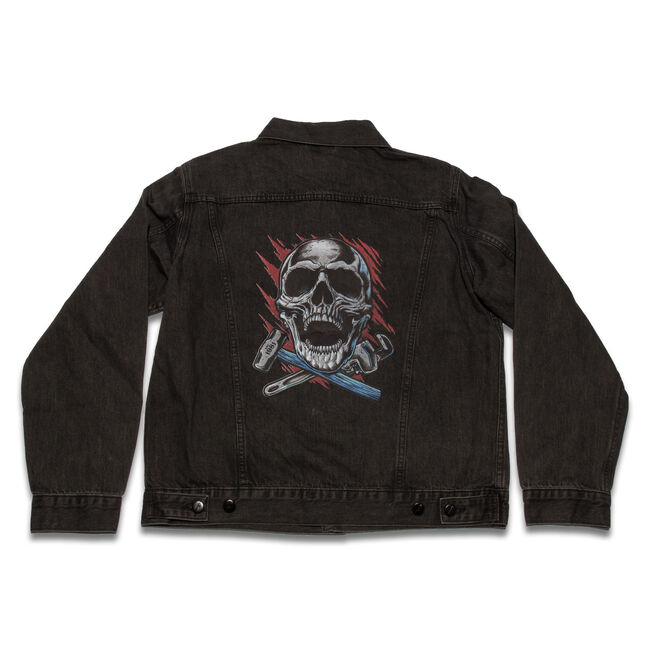 Trades Skull Denim Jacket - XL, , hi-res
