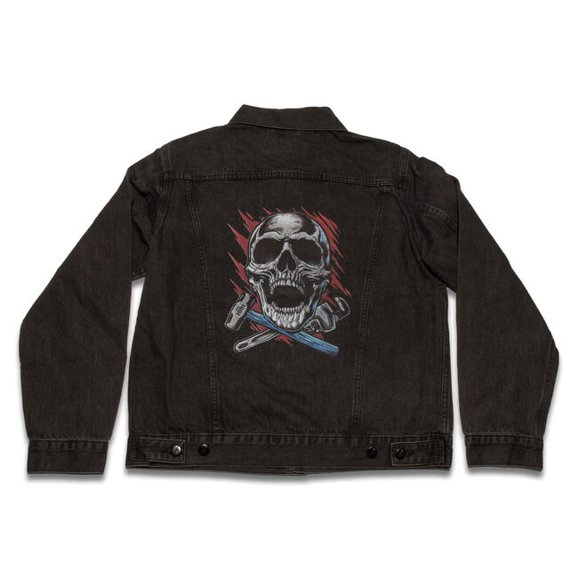 Trades Skull Denim Jacket - Medium, , hi-res