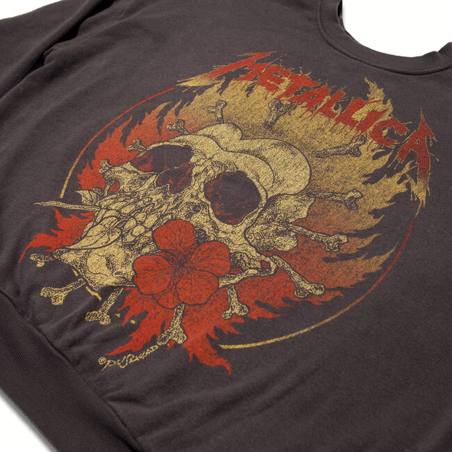 WOMEN'S Burning Flower Oversized Crewneck Sweatshirt, 