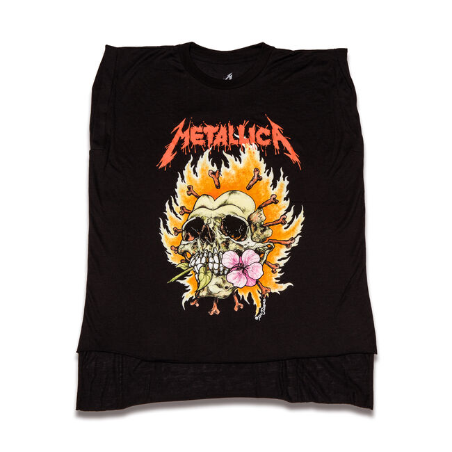 Women's Burning Flower Sleeveless T-Shirt - 2XL, , hi-res