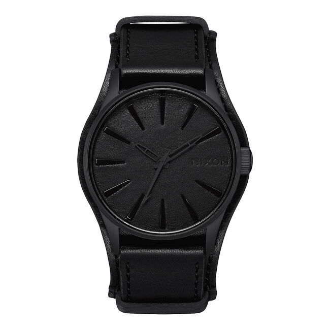 Sentry Leather &quot;Black Album&quot; Nixon Watch, , hi-res