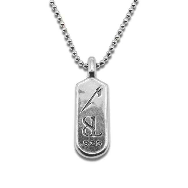 Silver Luthier M Logo Gem Necklace, 