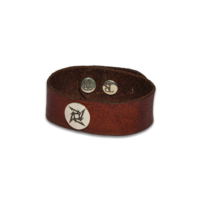 Ninja Star Leather Bracelet (BROWN), , hi-res