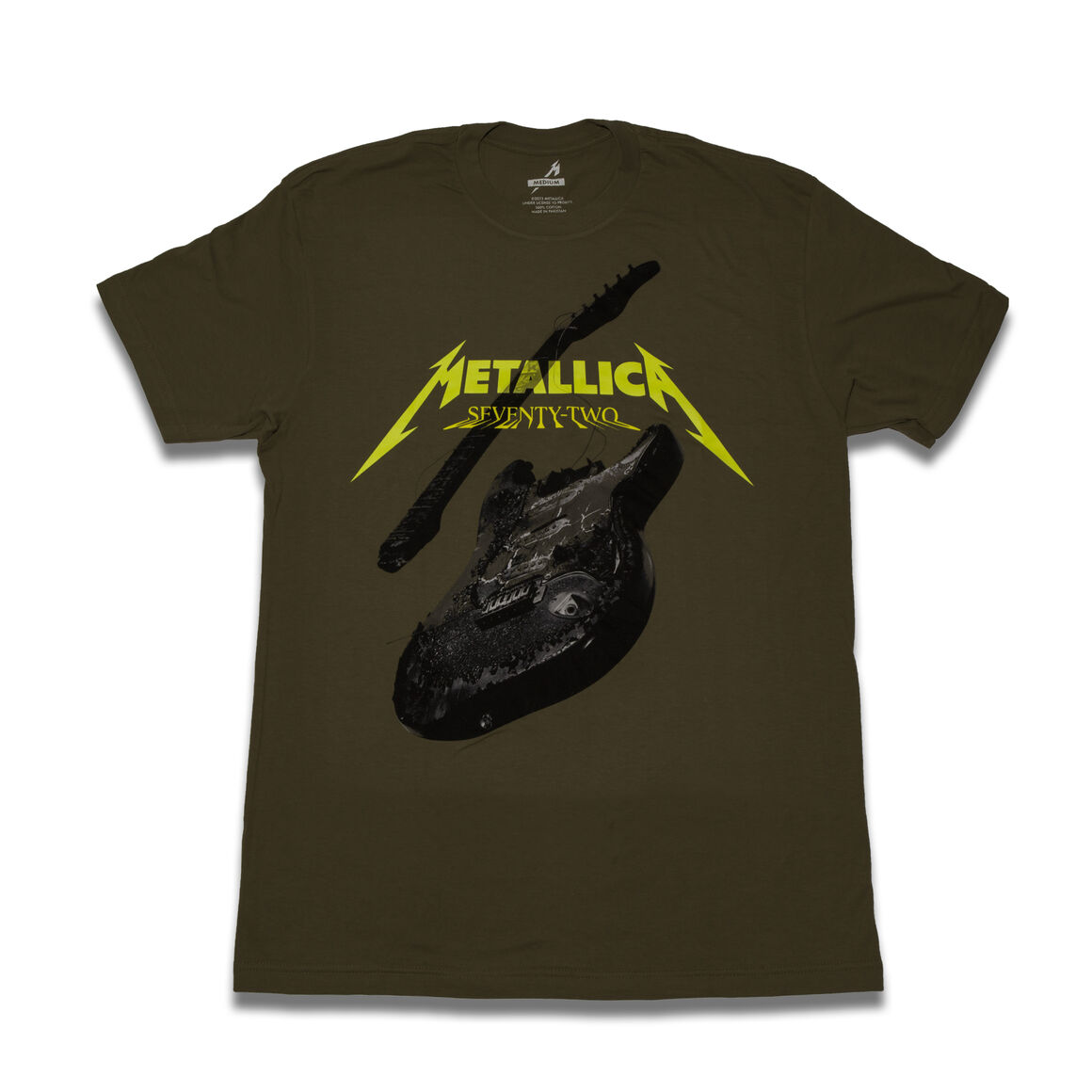 72 Seasons Burnt Guitar T-Shirt (Olive Green), , hi-res