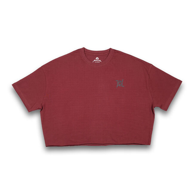 WOMEN'S Ninja Star Oversized Crop T-Shirt (Maroon) - Large, , hi-res