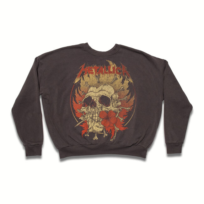 WOMEN'S Burning Flower Oversized Crewneck Sweatshirt, , hi-res