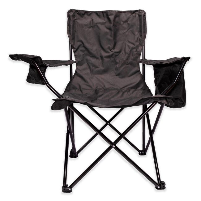 Flaming Skull Camping Chair with Cooler Arm Rest Pouch, 