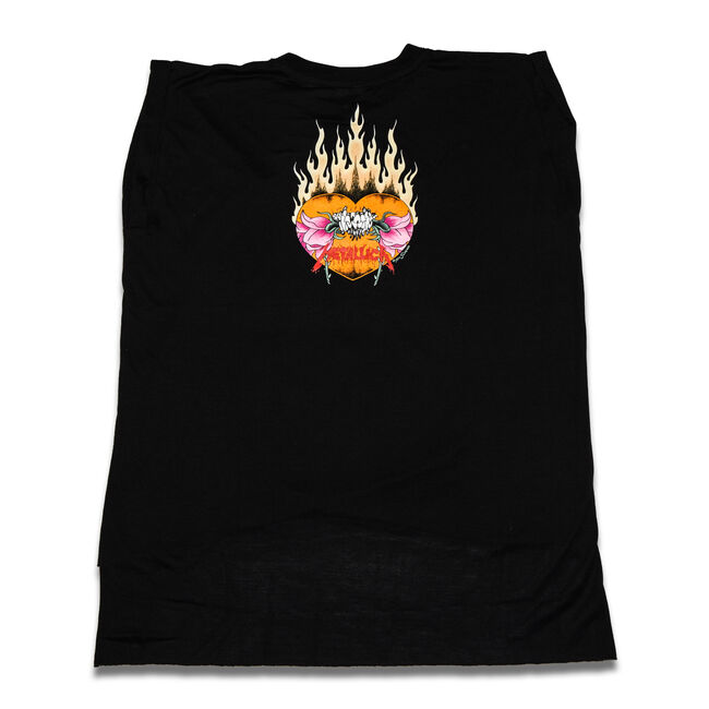 Women's Burning Flower Sleeveless T-Shirt - Small, , hi-res