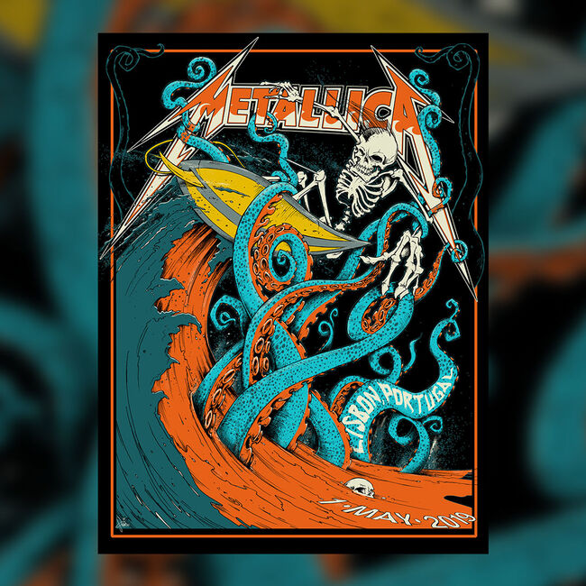 Lisbon Screen Printed Concert Poster, , hi-res