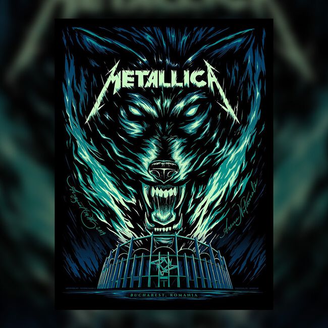 Bucharest Screen Printed Concert Poster, , hi-res