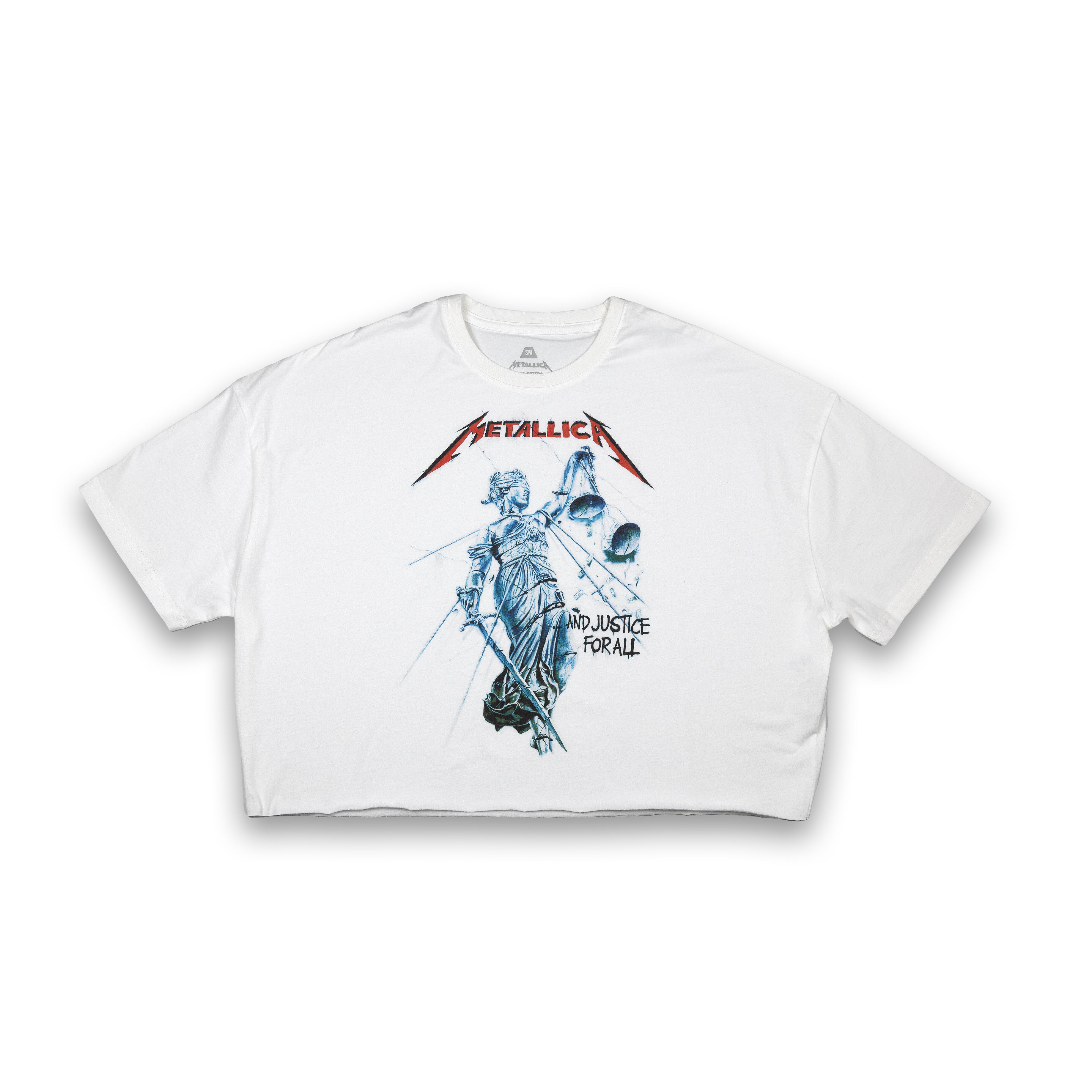 Women s .And Justice For All Oversized Crop T Shirt Metallica