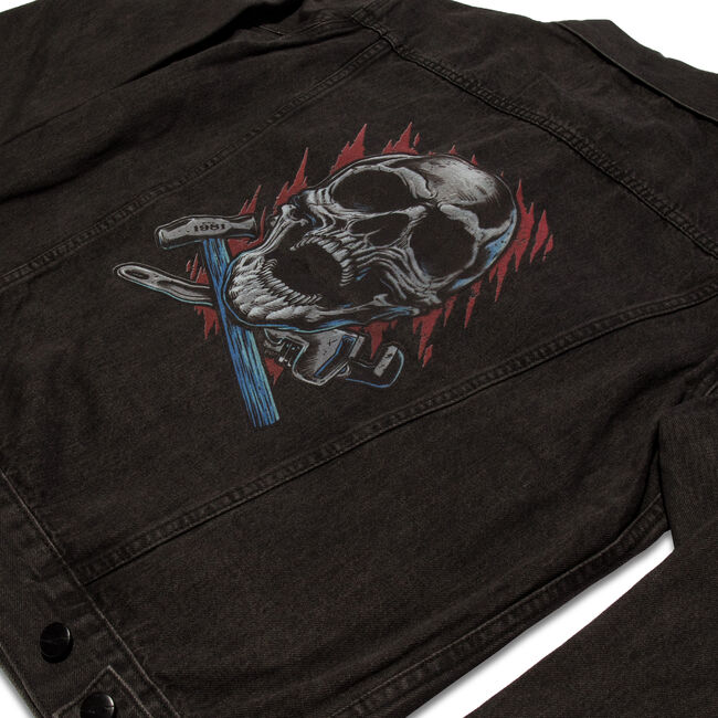 Trades Skull Denim Jacket - 2XL, , hi-res