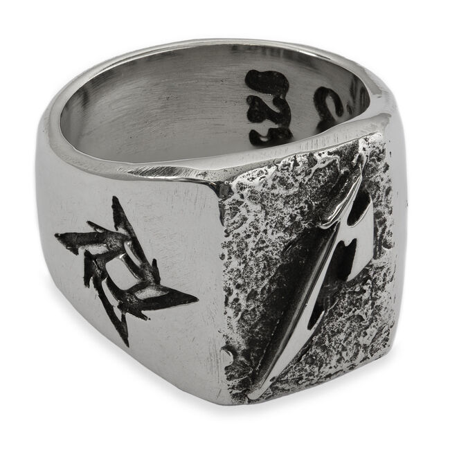 Polished M Logo Silver Ring - 6, , hi-res