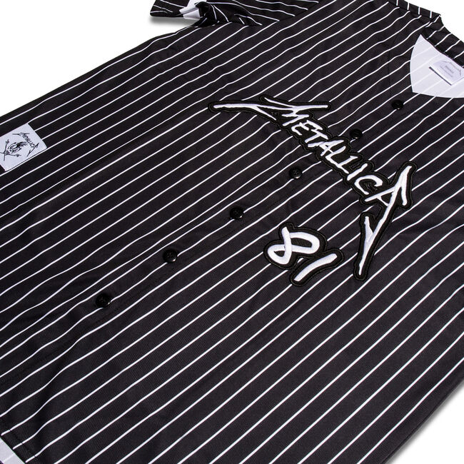 Logo Pinstripe Baseball Jersey - Medium, , hi-res