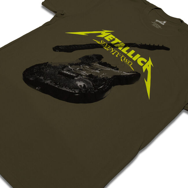 72 Seasons Burnt Guitar T-Shirt (Olive Green), 