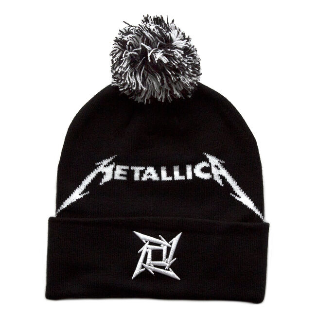 Ninja Star Cuffed Pom Beanie, , hi-res