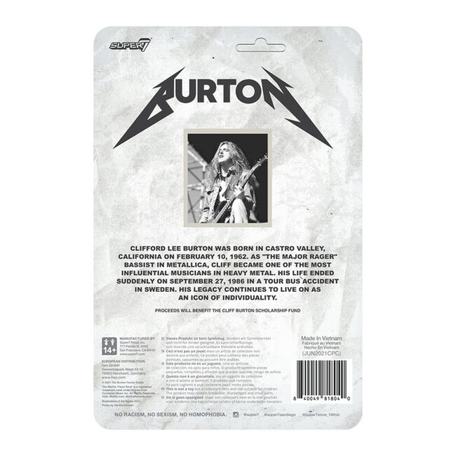 Cliff Burton ReAction Figure Version 2 (Red Bass), , hi-res