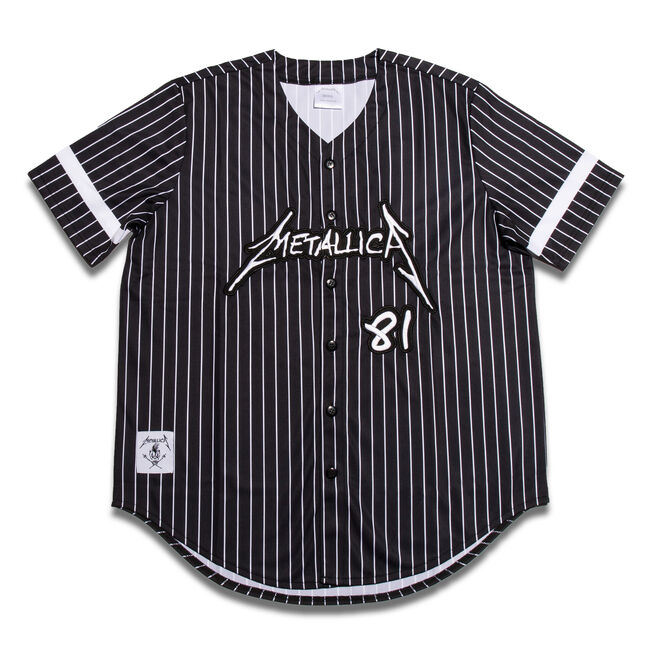 Logo Pinstripe Baseball Jersey - Large, , hi-res