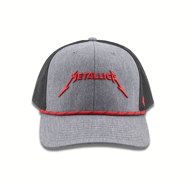 Red Logo Rope Trucker Hat, , hi-res