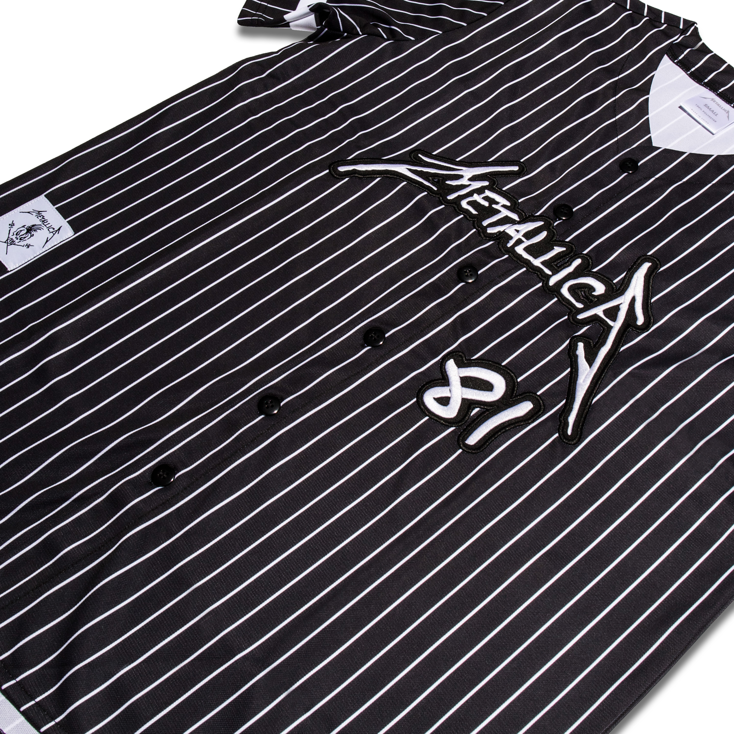 Logo Pinstripe Baseball Jersey