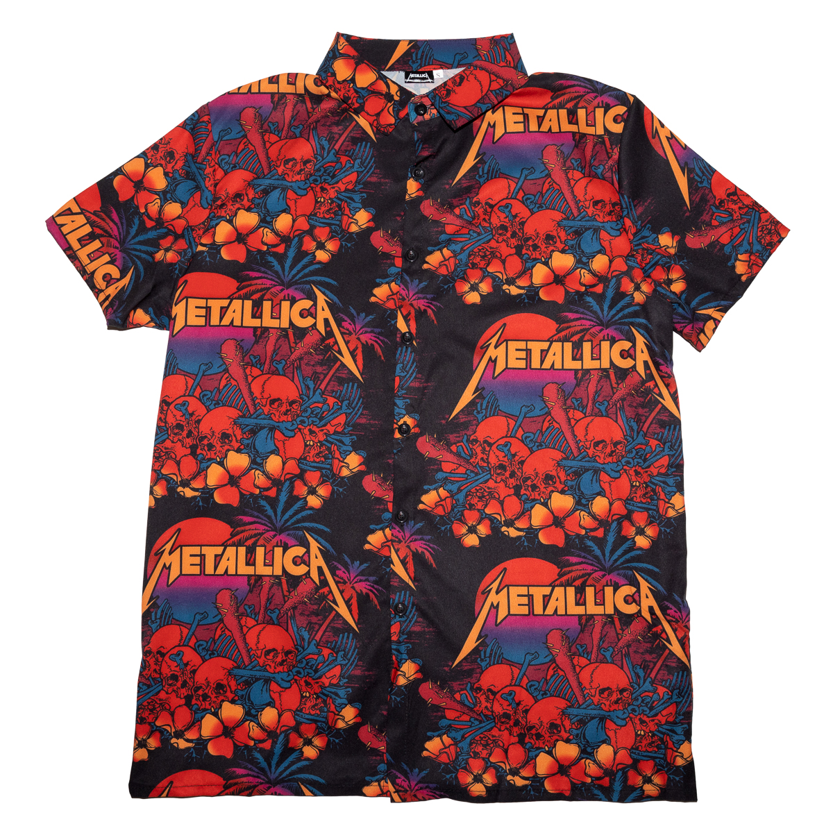 metallica button up shirt